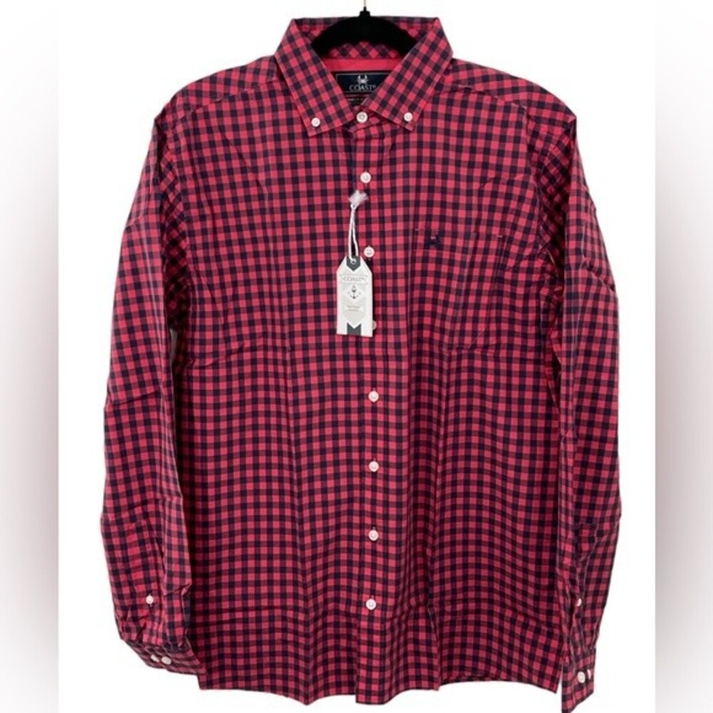 NWT Coast Pink & Blue "The Marlin Buttondown" Button‎ Down Shirt Size MEDIUM
